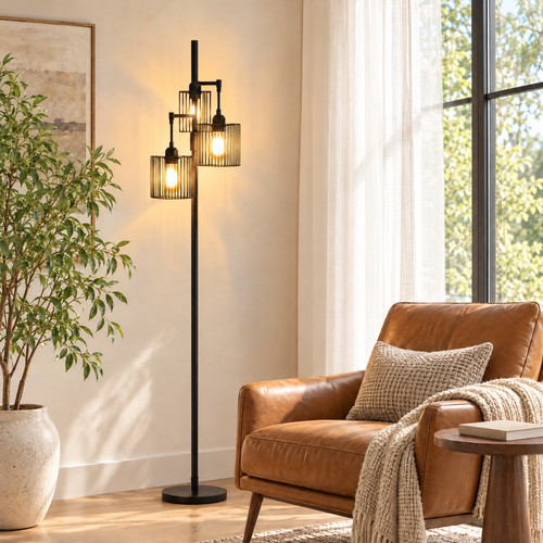 Light floor lamp - 3-light, modern